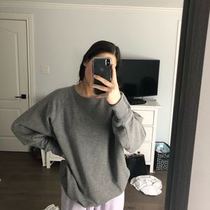 Grey oversized aerie crew neck